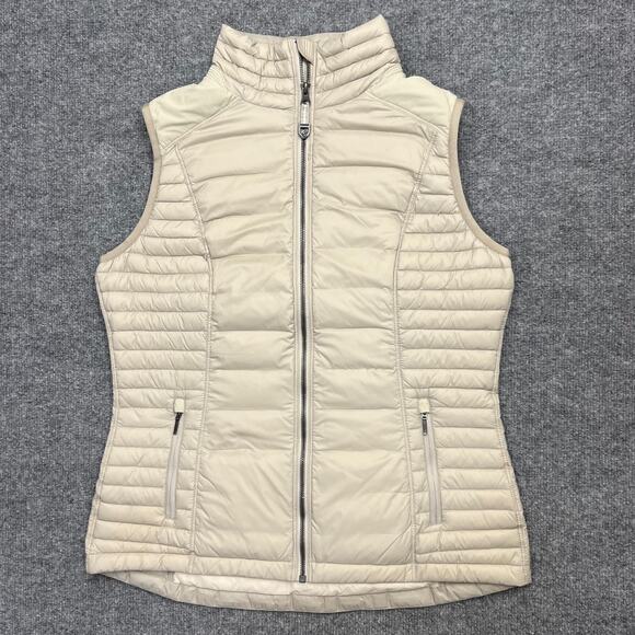 Kuhl Women's Spyfire Vest Size Medium Beige Goose Down Fill Puffer Projekt 2231 - Picture 1 of 12